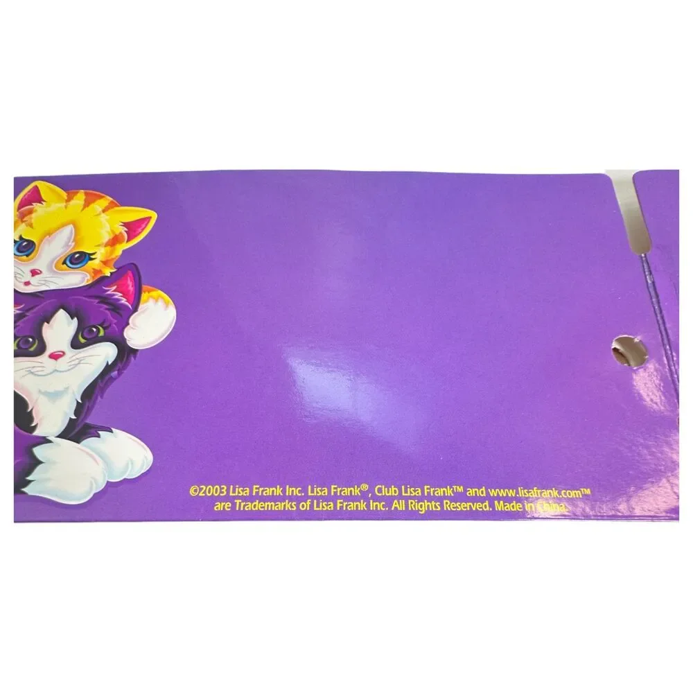Lisa Frank Vintage Yellow Purple Cat Butterfly Flower File Folder 2003